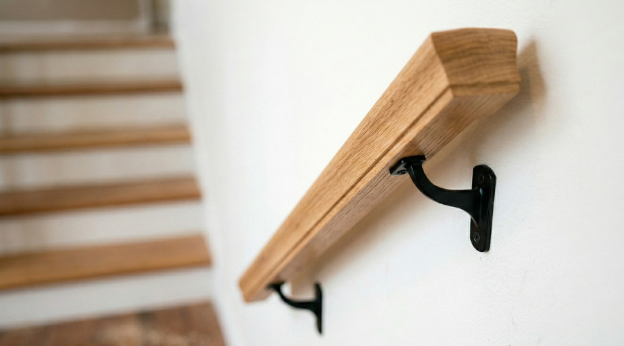 instalar un pasamanos de madera en tu escalera